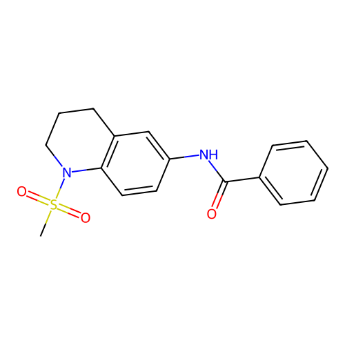 N-(1-methylsulfonyl-3,4-dihydro-2H-quinolin-6-yl)benzamide structure