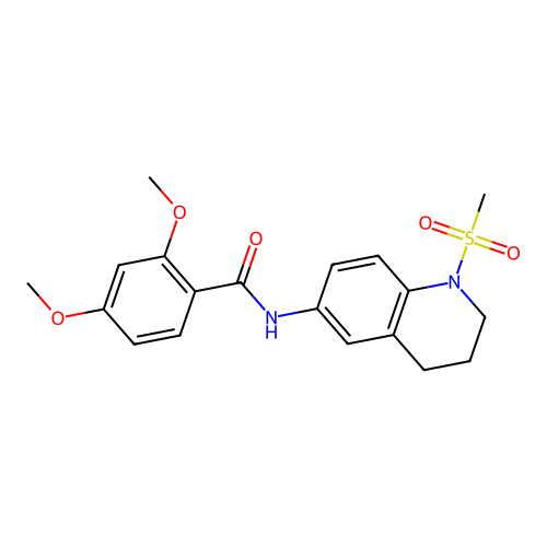2,4-dimethoxy-N-(1-methylsulfonyl-3,4-dihydro-2H-quinolin-6-yl)benzamide structure
