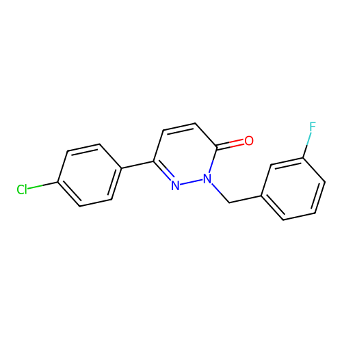 6-(4-chlorophenyl)-2-(3-fluorobenzyl)pyridazin-3(2H)-one structure