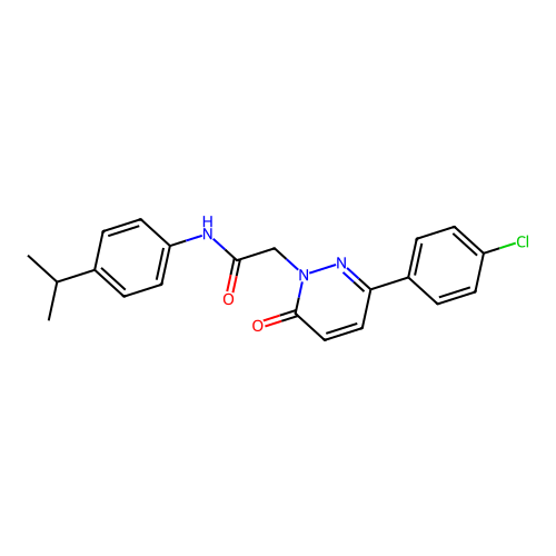 2-(3-(4-chlorophenyl)-6-oxopyridazin-1(6H)-yl)-N-(4-isopropylphenyl)acetamide structure