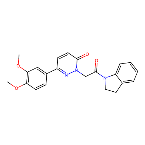 6-(3,4-dimethoxyphenyl)-2-(2-(indolin-1-yl)-2-oxoethyl)pyridazin-3(2H)-one structure