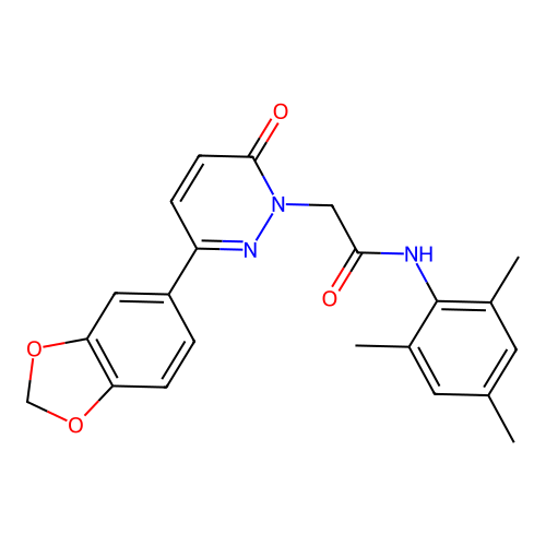 2-(3-(benzo[d][1,3]dioxol-5-yl)-6-oxopyridazin-1(6H)-yl)-N-mesitylacetamide structure