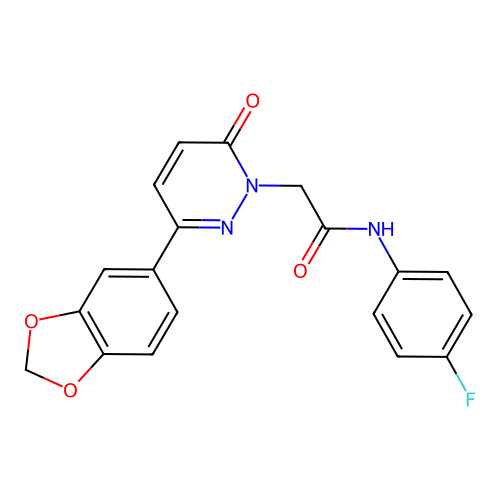 2-[3-(1,3-benzodioxol-5-yl)-6-oxopyridazin-1-yl]-N-(4-fluorophenyl)acetamide structure