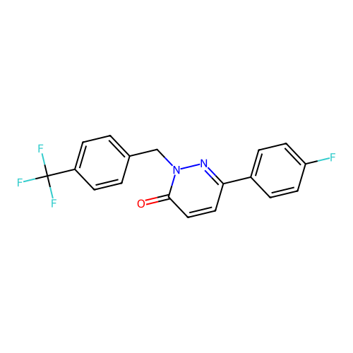 6-(4-fluorophenyl)-2-(4-(trifluoromethyl)benzyl)pyridazin-3(2H)-one structure