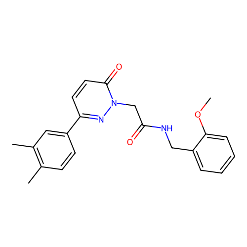 2-(3-(3,4-dimethylphenyl)-6-oxopyridazin-1(6H)-yl)-N-(2-methoxybenzyl)acetamide structure