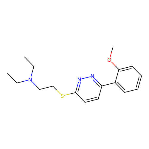 N,N-diethyl-2-((6-(2-methoxyphenyl)pyridazin-3-yl)thio)ethanamine structure