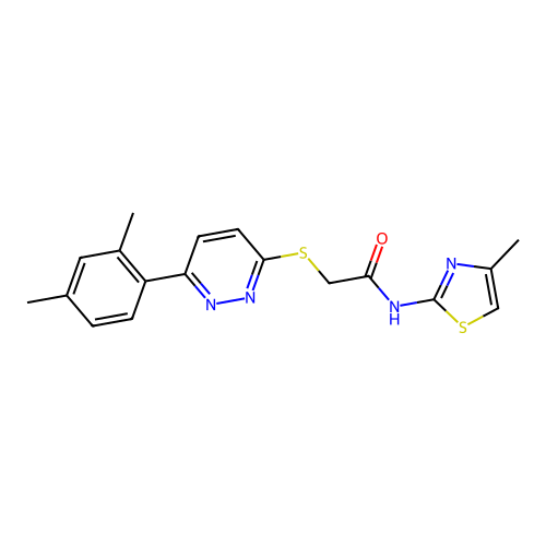 2-((6-(2,4-dimethylphenyl)pyridazin-3-yl)thio)-N-(4-methylthiazol-2-yl)acetamide structure