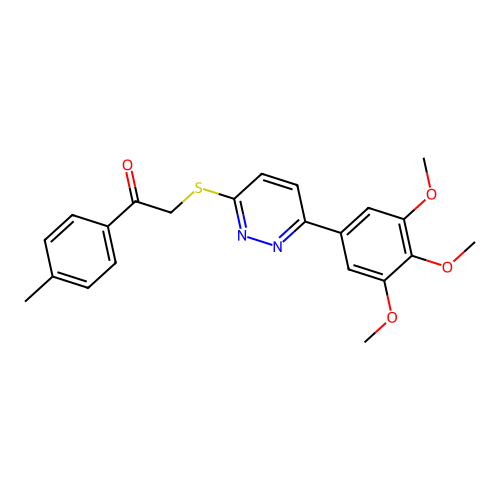1-(p-Tolyl)-2-((6-(3,4,5-trimethoxyphenyl)pyridazin-3-yl)thio)ethanone structure