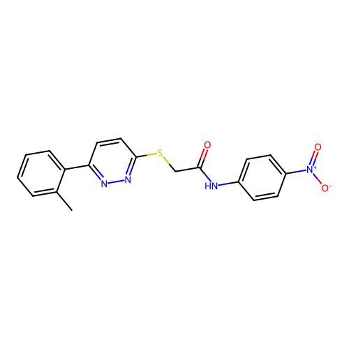 N-(4-nitrophenyl)-2-((6-(o-tolyl)pyridazin-3-yl)thio)acetamide structure
