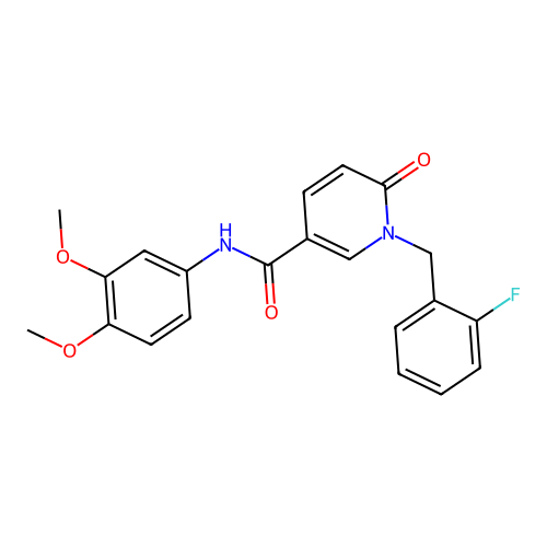 N-(3,4-dimethoxyphenyl)-1-[(2-fluorophenyl)methyl]-6-oxopyridine-3-carboxamide structure