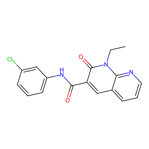 N-(3-chlorophenyl)-1-ethyl-2-oxo-1,2-dihydro-1,8-naphthyridine-3-carboxamide structure