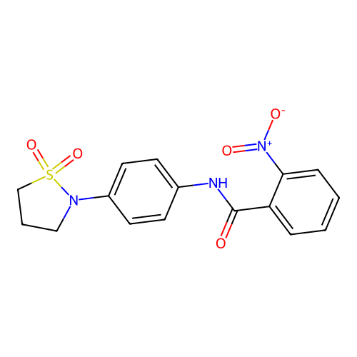 N-(4-(1,1-dioxidoisothiazolidin-2-yl)phenyl)-2-nitrobenzamide structure
