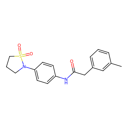 N-(4-(1,1-dioxidoisothiazolidin-2-yl)phenyl)-2-(m-tolyl)acetamide structure