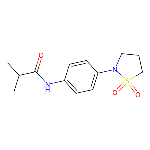 N-(4-(1,1-dioxidoisothiazolidin-2-yl)phenyl)isobutyramide structure