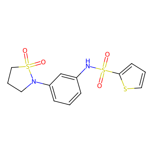 N-(3-(1,1-dioxidoisothiazolidin-2-yl)phenyl)thiophene-2-sulfonamide structure