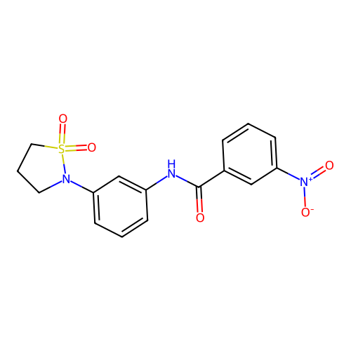 N-(3-(1,1-dioxidoisothiazolidin-2-yl)phenyl)-3-nitrobenzamide structure