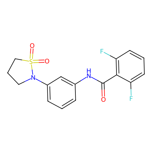 N-(3-(1,1-dioxidoisothiazolidin-2-yl)phenyl)-2,6-difluorobenzamide structure