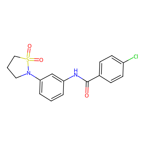 4-chloro-N-(3-(1,1-dioxidoisothiazolidin-2-yl)phenyl)benzamide structure