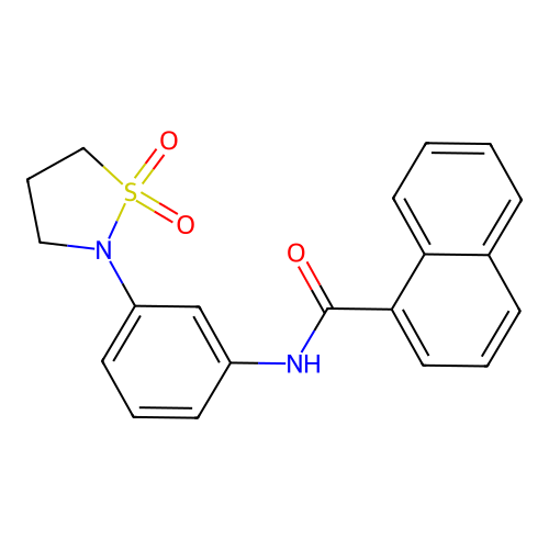 N-(3-(1,1-dioxidoisothiazolidin-2-yl)phenyl)-1-naphthamide structure