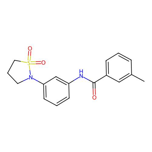 N-(3-(1,1-dioxidoisothiazolidin-2-yl)phenyl)-3-methylbenzamide structure