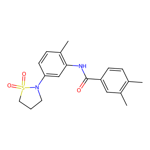 N-(5-(1,1-dioxidoisothiazolidin-2-yl)-2-methylphenyl)-3,4-dimethylbenzamide structure