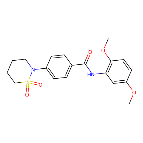 N-(2,5-dimethoxyphenyl)-4-(1,1-dioxothiazinan-2-yl)benzamide structure