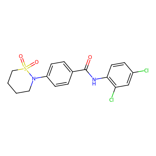 N-(2,4-dichlorophenyl)-4-(1,1-dioxothiazinan-2-yl)benzamide structure