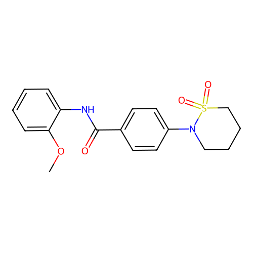 4-(1,1-dioxothiazinan-2-yl)-N-(2-methoxyphenyl)benzamide structure