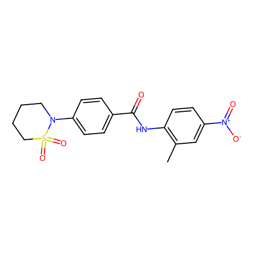 4-(1,1-dioxothiazinan-2-yl)-N-(2-methyl-4-nitrophenyl)benzamide structure