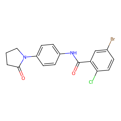 5-bromo-2-chloro-N-[4-(2-oxopyrrolidin-1-yl)phenyl]benzamide structure