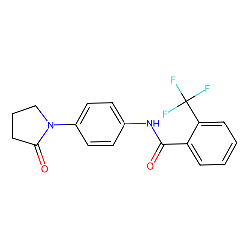 N-[4-(2-oxopyrrolidin-1-yl)phenyl]-2-(trifluoromethyl)benzamide structure
