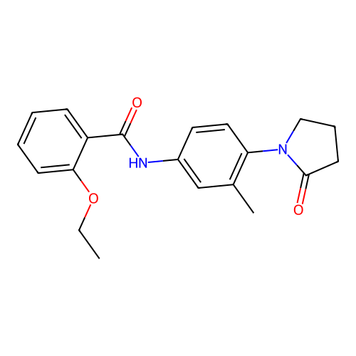 2-ethoxy-N-[3-methyl-4-(2-oxopyrrolidin-1-yl)phenyl]benzamide structure