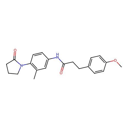 3-(4-methoxyphenyl)-N-[3-methyl-4-(2-oxopyrrolidin-1-yl)phenyl]propanamide structure