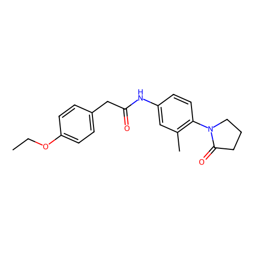 2-(4-ethoxyphenyl)-N-[3-methyl-4-(2-oxopyrrolidin-1-yl)phenyl]acetamide structure