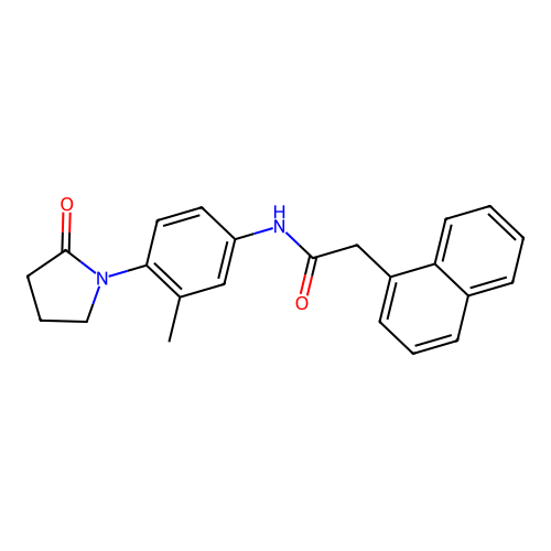 N-[3-methyl-4-(2-oxopyrrolidin-1-yl)phenyl]-2-naphthalen-1-ylacetamide structure