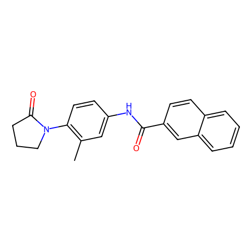 N-[3-methyl-4-(2-oxopyrrolidin-1-yl)phenyl]naphthalene-2-carboxamide structure