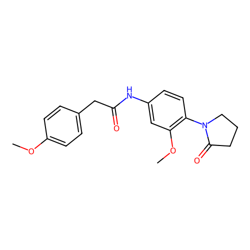 N-[3-methoxy-4-(2-oxopyrrolidin-1-yl)phenyl]-2-(4-methoxyphenyl)acetamide structure