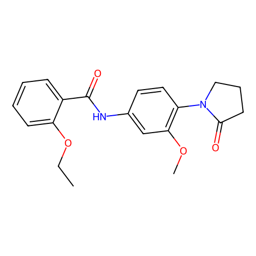 2-ethoxy-N-[3-methoxy-4-(2-oxopyrrolidin-1-yl)phenyl]benzamide structure
