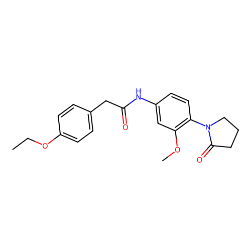 2-(4-ethoxyphenyl)-N-[3-methoxy-4-(2-oxopyrrolidin-1-yl)phenyl]acetamide structure