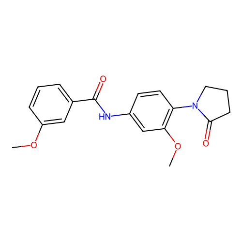 3-methoxy-N-[3-methoxy-4-(2-oxopyrrolidin-1-yl)phenyl]benzamide structure
