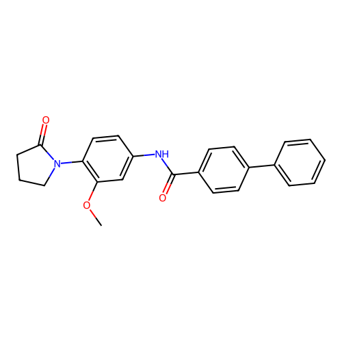 N-[3-methoxy-4-(2-oxopyrrolidin-1-yl)phenyl]-[1,1'-biphenyl]-4-carboxamide structure