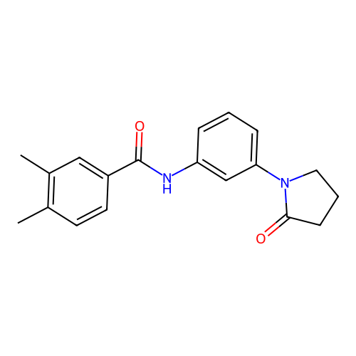 3,4-dimethyl-N-[3-(2-oxopyrrolidin-1-yl)phenyl]benzamide structure