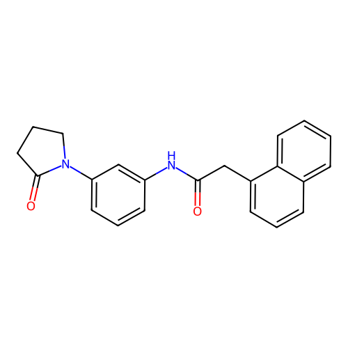 2-naphthalen-1-yl-N-[3-(2-oxopyrrolidin-1-yl)phenyl]acetamide structure