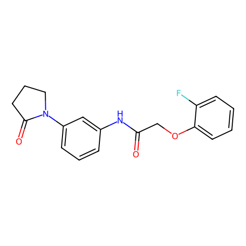 2-(2-fluorophenoxy)-N-[3-(2-oxopyrrolidin-1-yl)phenyl]acetamide structure