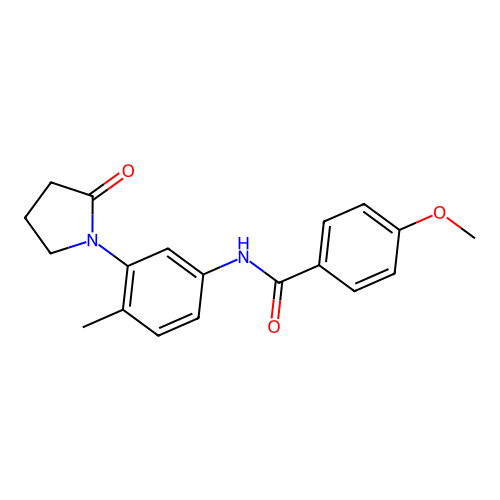 4-methoxy-N-[4-methyl-3-(2-oxopyrrolidin-1-yl)phenyl]benzamide structure