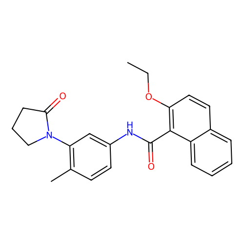 2-ethoxy-N-[4-methyl-3-(2-oxopyrrolidin-1-yl)phenyl]naphthalene-1-carboxamide structure