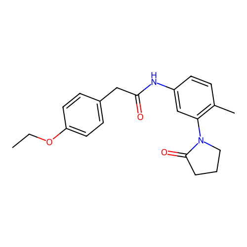 2-(4-ethoxyphenyl)-N-[4-methyl-3-(2-oxopyrrolidin-1-yl)phenyl]acetamide structure