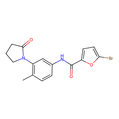 5-bromo-N-[4-methyl-3-(2-oxopyrrolidin-1-yl)phenyl]furan-2-carboxamide structure