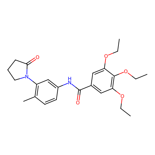 3,4,5-triethoxy-N-[4-methyl-3-(2-oxopyrrolidin-1-yl)phenyl]benzamide structure