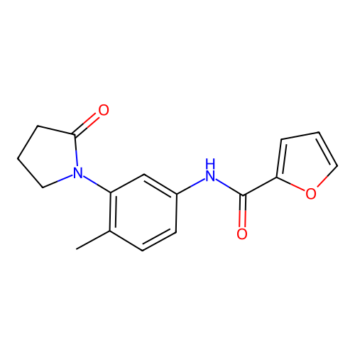 N-[4-methyl-3-(2-oxopyrrolidin-1-yl)phenyl]furan-2-carboxamide structure